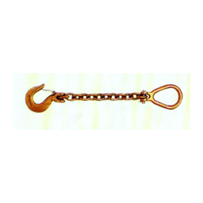 Lug Link Chain with Clevis Sling Hook, Yellow Galvanized